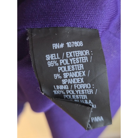 Leslie Fay Dress Womens 14 Purple 3/4 Sleeve Scoop Neck Swing Knee Length USA - Picture 5 of 7